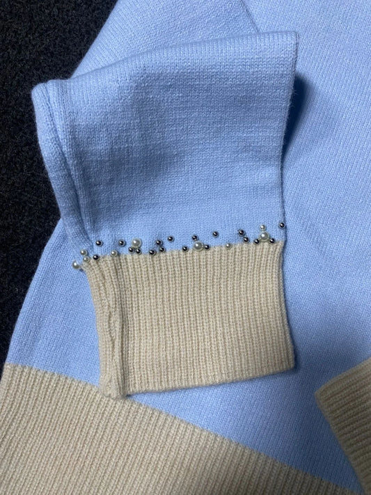 Pastel sky blue women’s knitted sweater