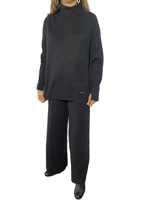 Black two piece knit cord set