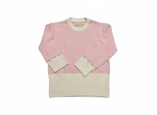 Pastel baby pink women’s knitted sweater
